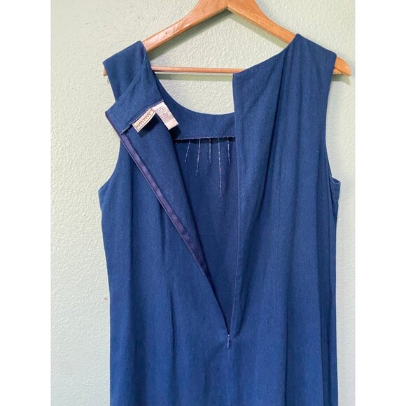 Vintage Napa Valley Dresses Women's Dress‎ and Jacket Blue Denim w/ Rocks Set 16 - Picture 8 of 11